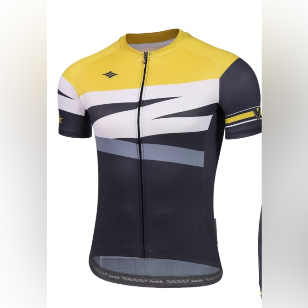 NWT Men’s Santic Yellow and Black‎ Cycling Jersey- Size Small